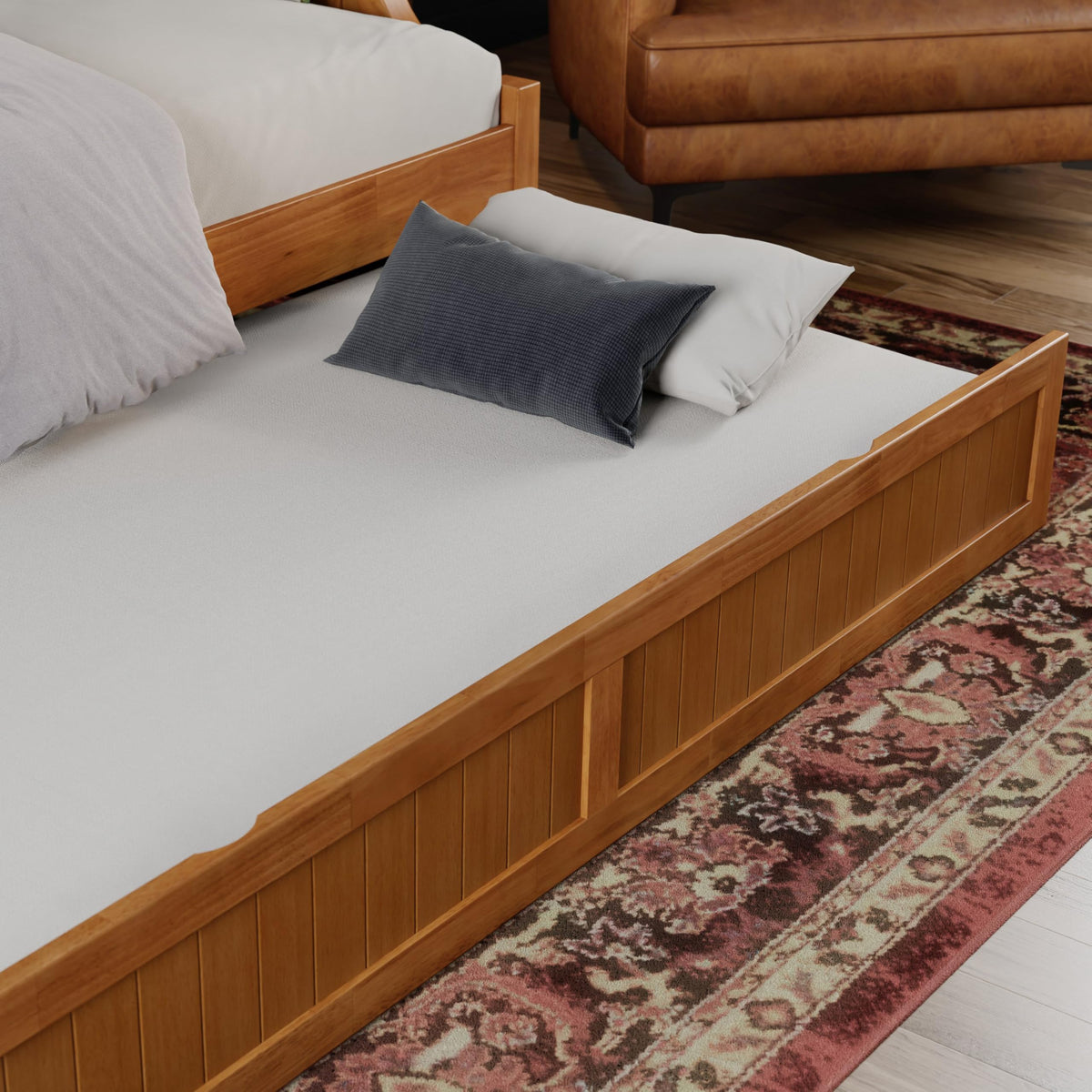 AFI, Cambridge Twin Wood Daybed with Twin Trundle, Light Toffee