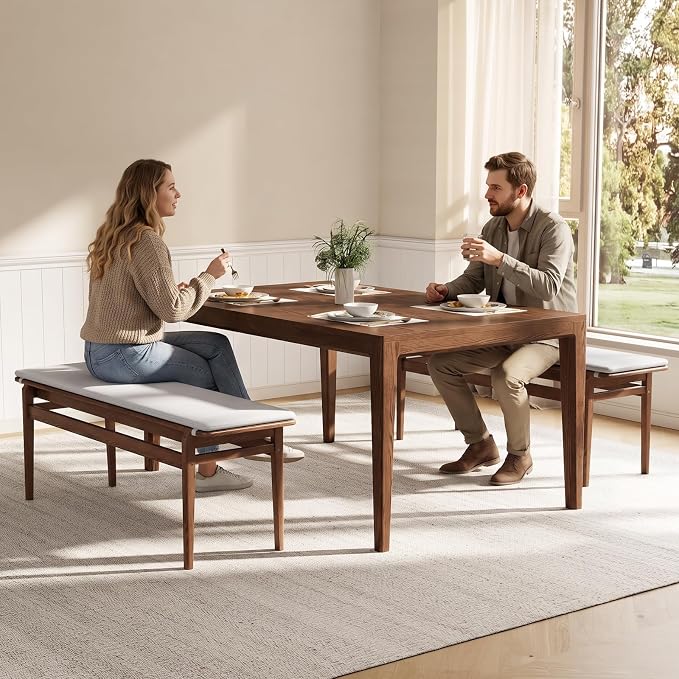 Upholstered Solid Wood Bench