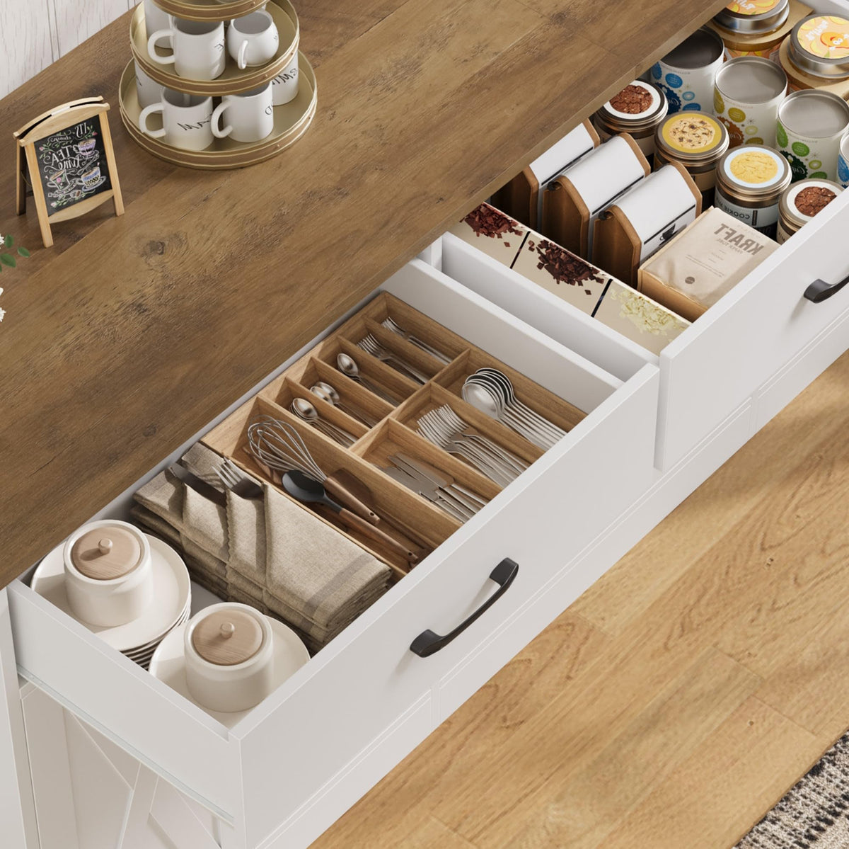 Farmhouse Buffet Cabinet with Charging Station