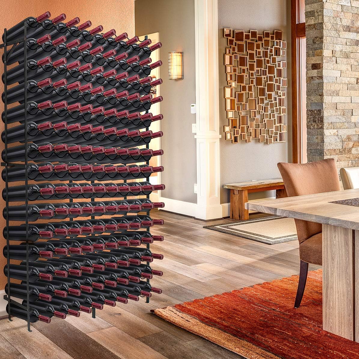 15-Tier Freestanding Wine Rack – 150 Bottle Capacity