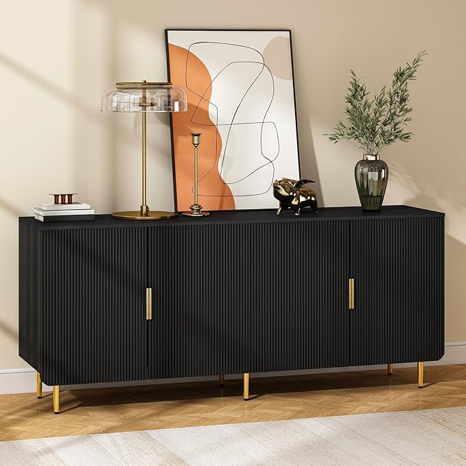65" Fluted Sideboard Buffet Cabinet with Storage