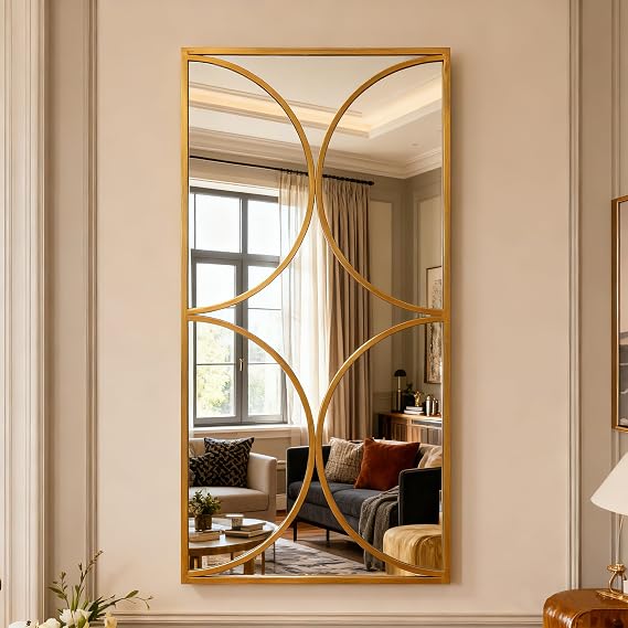 Antique Gold Abstract Wall Mirror