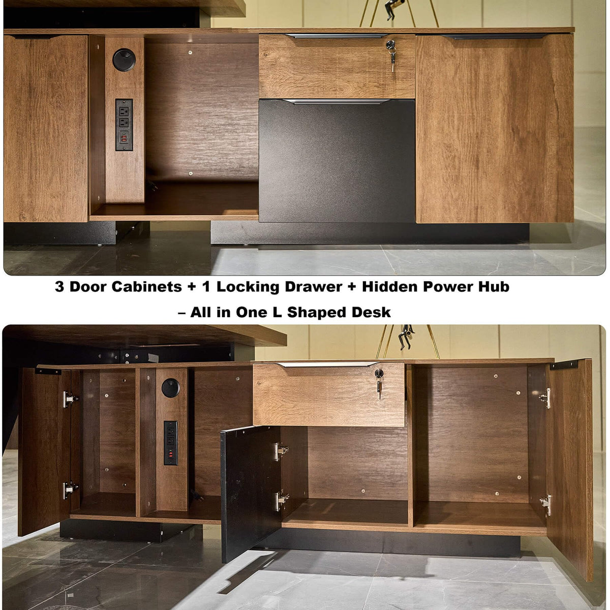 Retractable L-Shaped Executive Desk