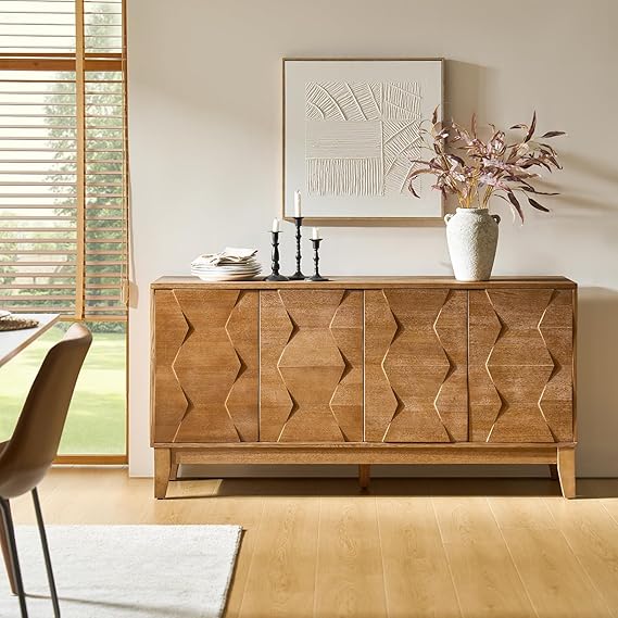 60" Sideboard Buffet Cabinet with 4 Doors & 2 Shelves