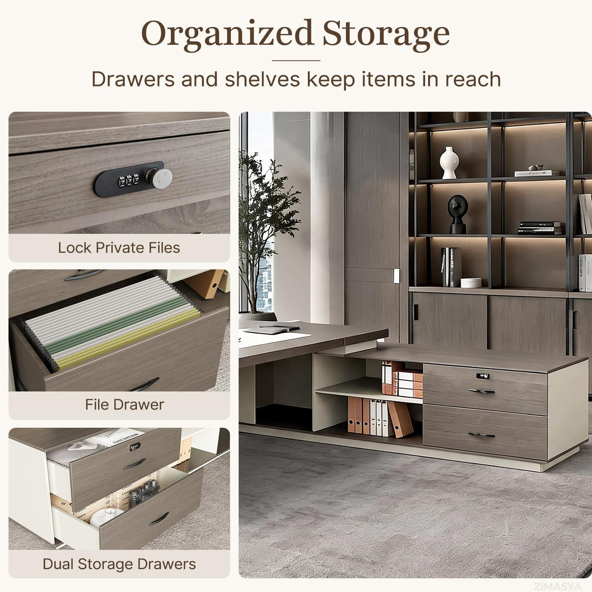 Right-Return L-Shaped Executive Desk