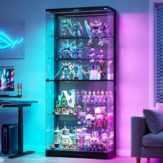 71" Lighted Display Cabinet with RGB Glass Doors