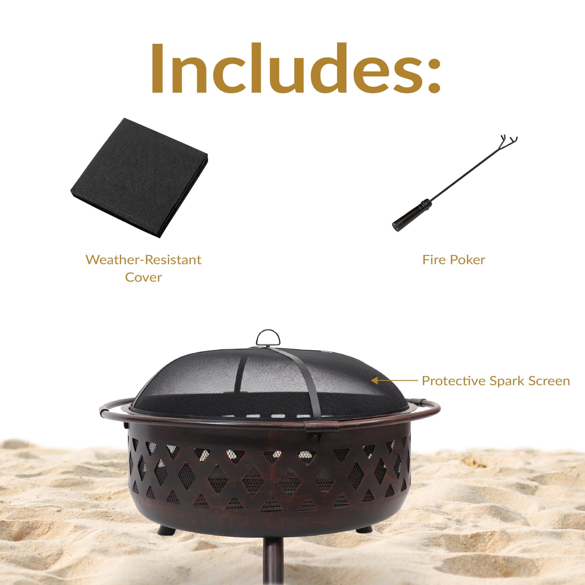 Crossweave Wood-Burning Fire Pit