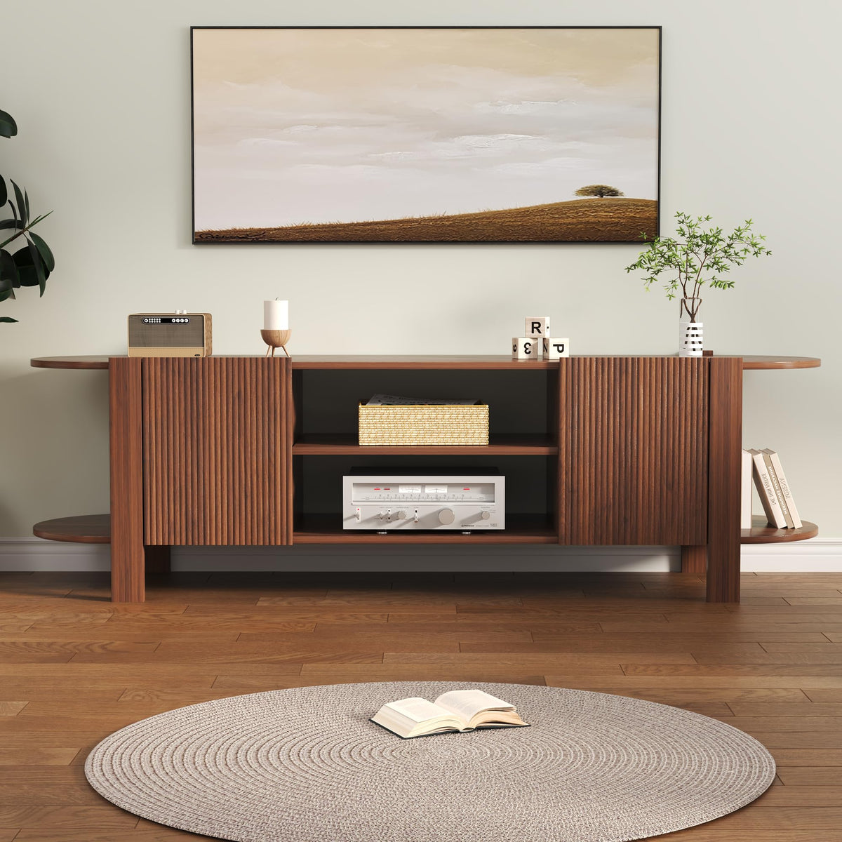 Curved Fluted TV Stand