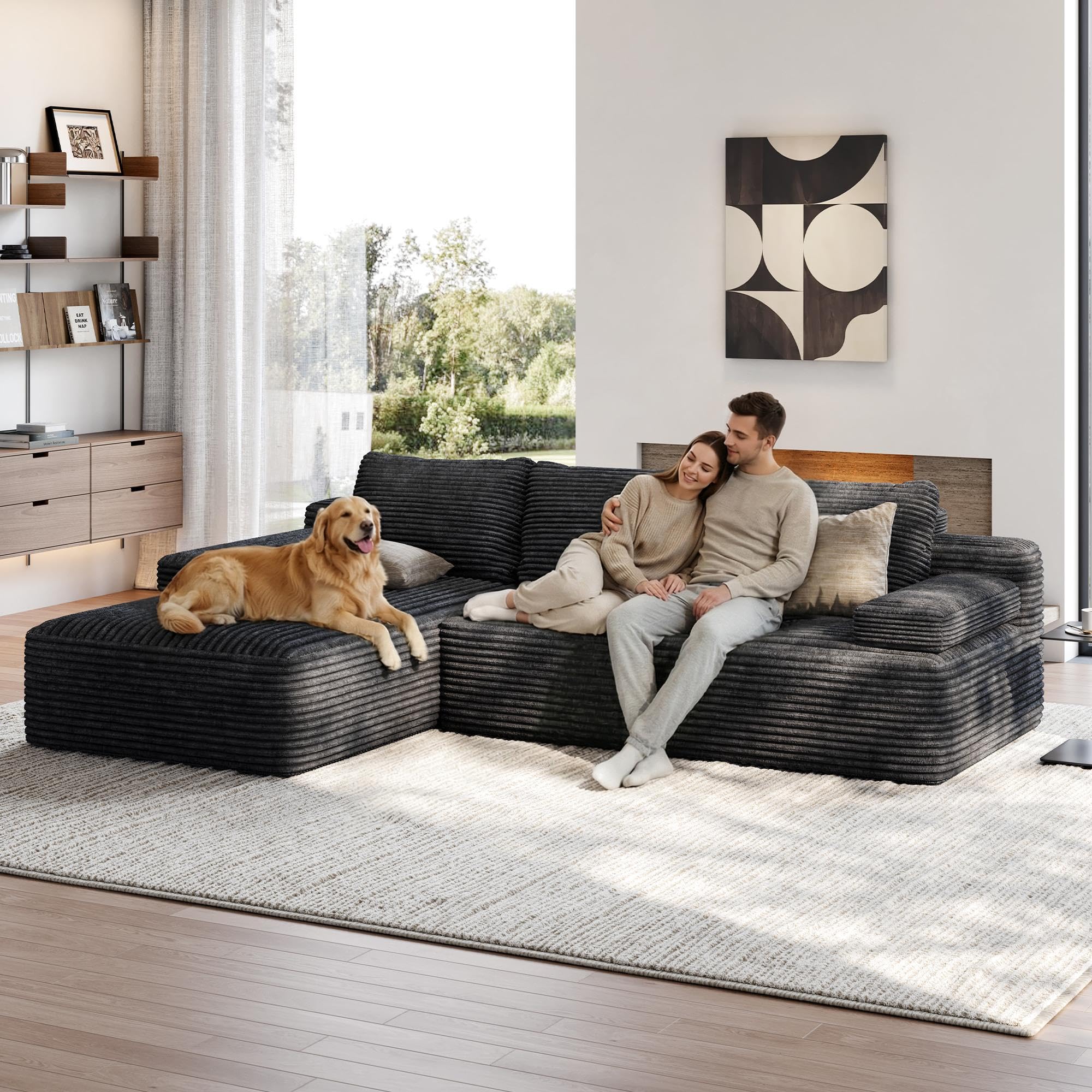 110" L-Shaped Sectional Sofa with Chaise