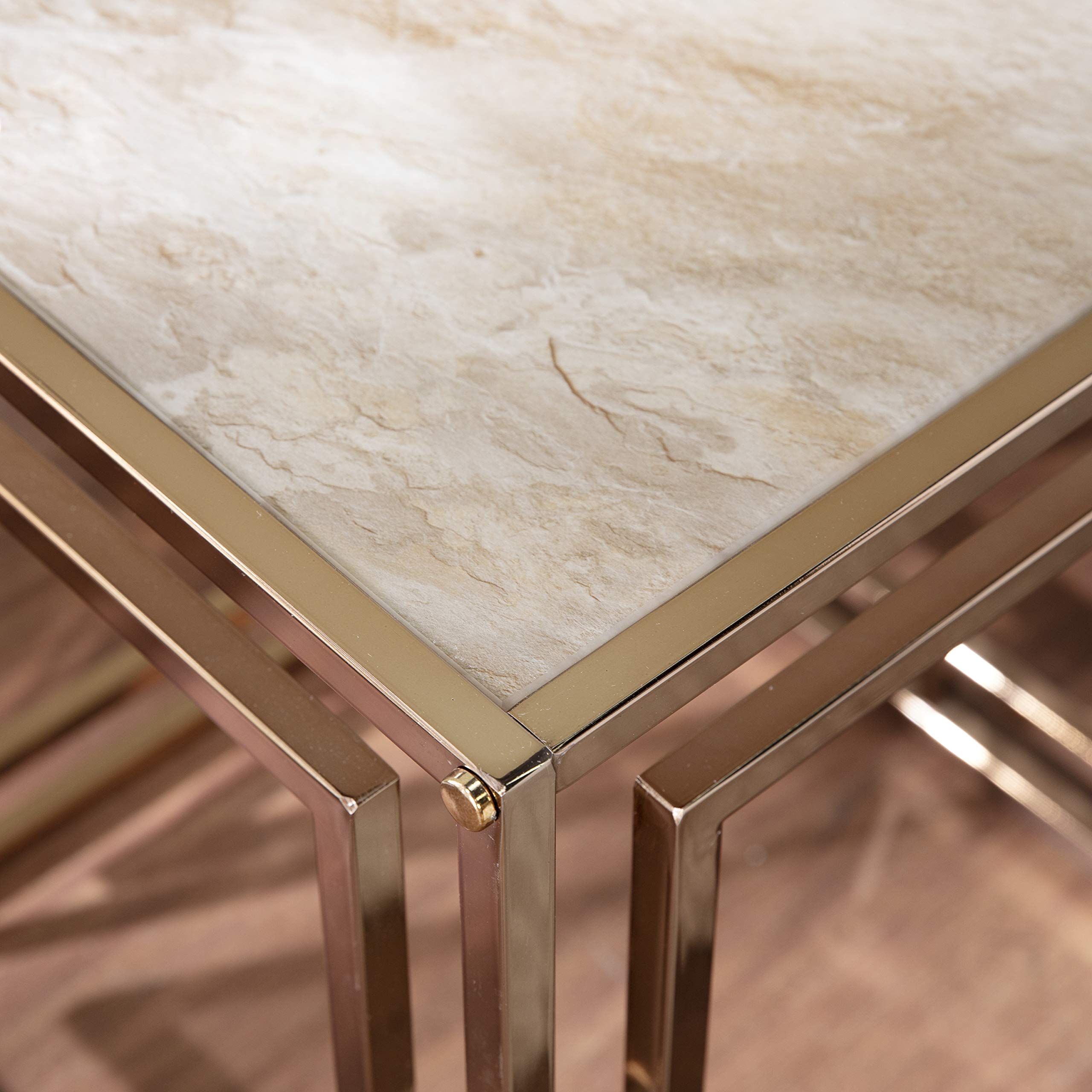 Faux Marble Square End Table