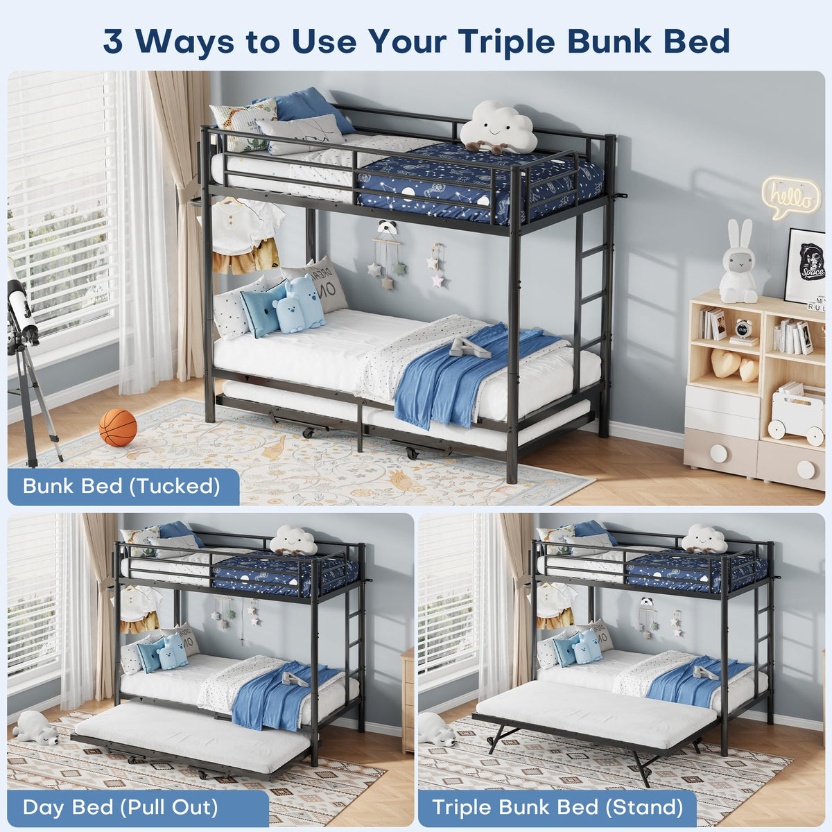 Twin Bunk Bed with Trundle