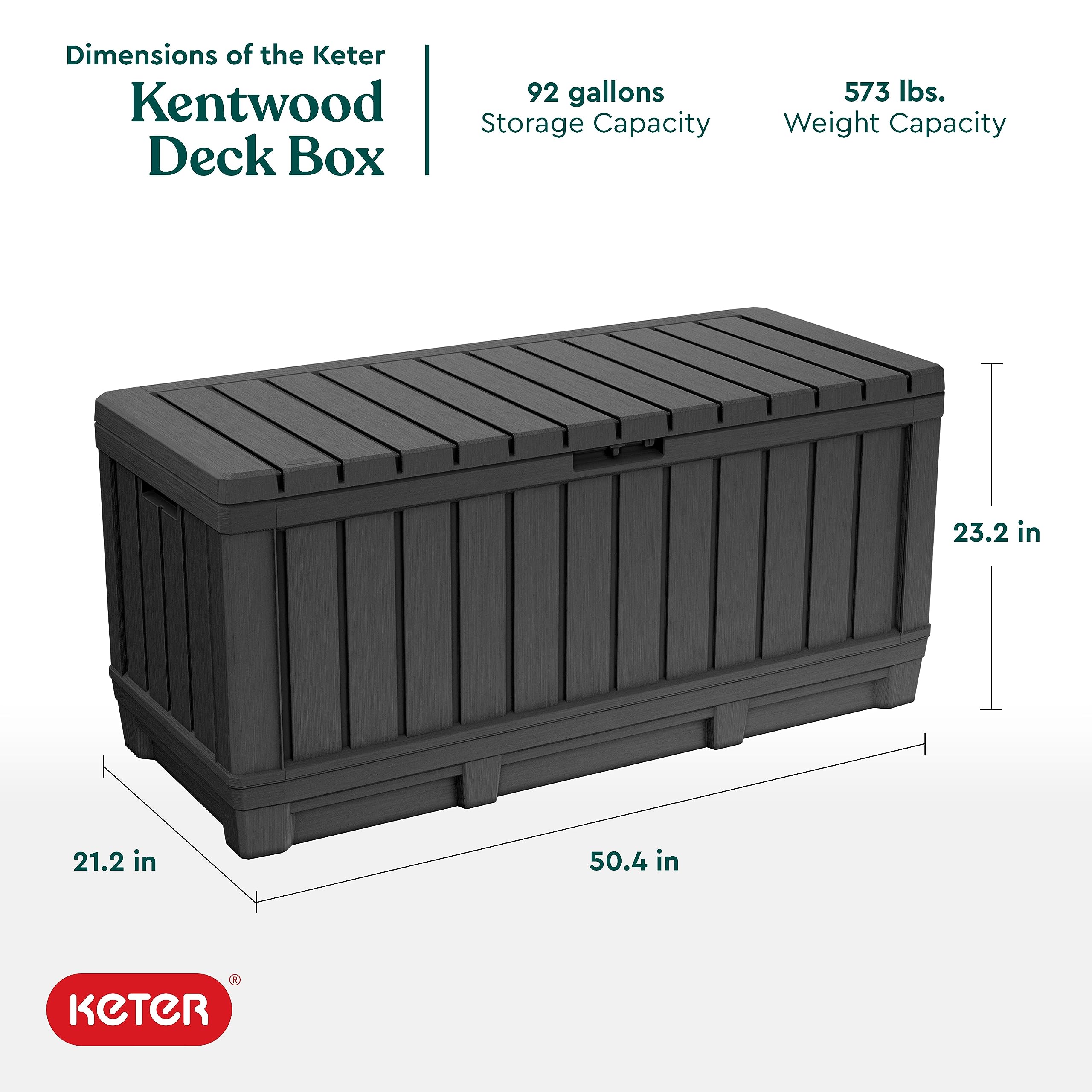 92-Gallon Resin Deck Box with Bench Seating
