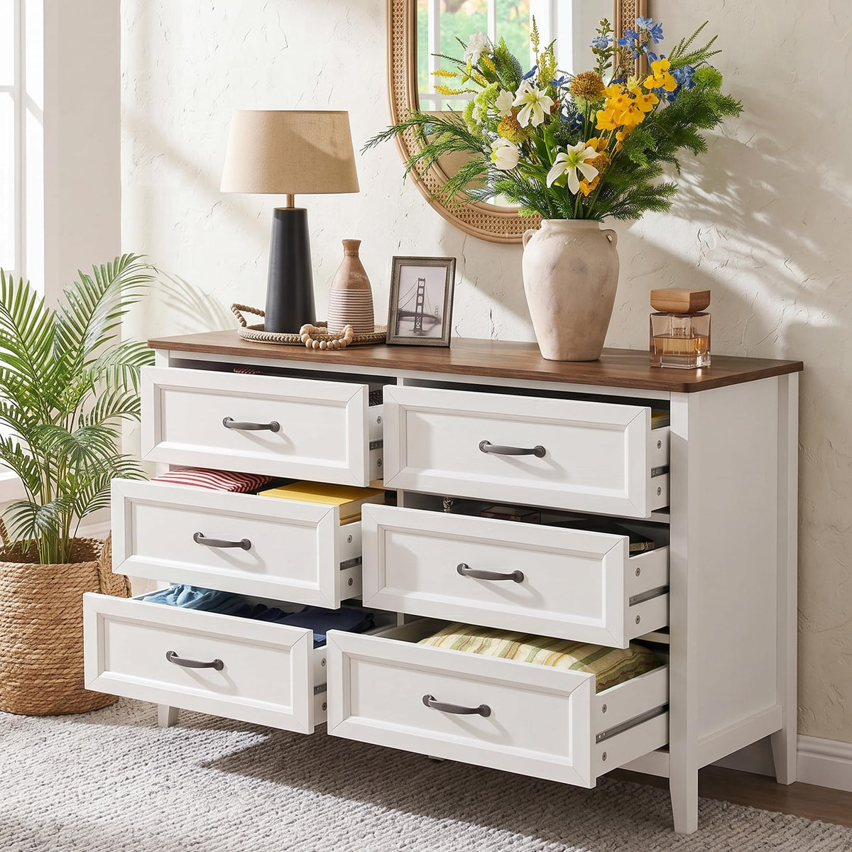 6-Drawer Wood Dresser