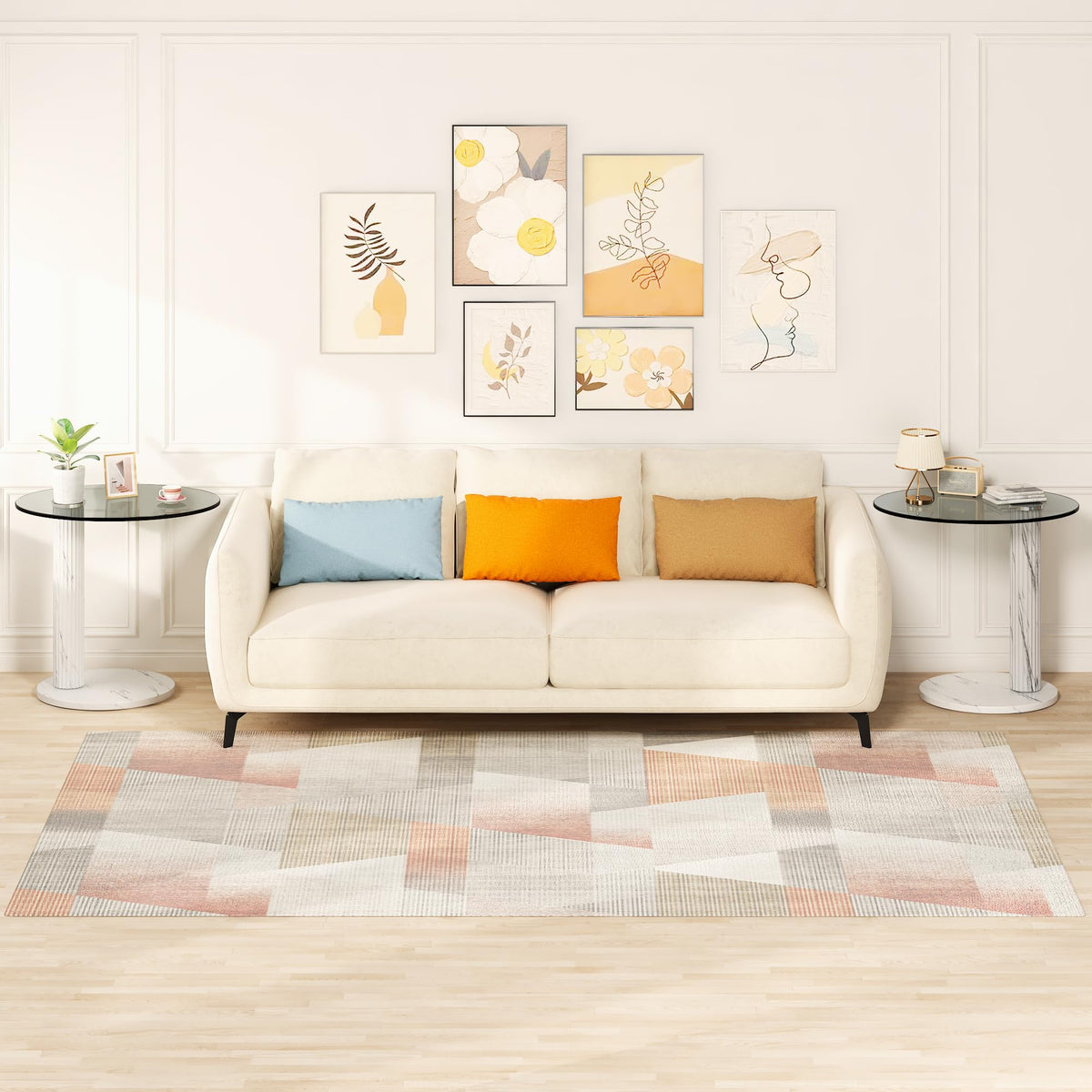 Round Glass Side Table Set
