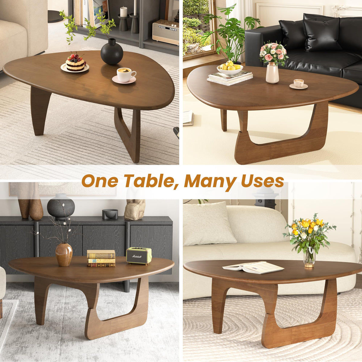 Walnut Triangle Coffee Table