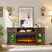 70" Fireplace TV Stand with 3-Side Electric Fireplace