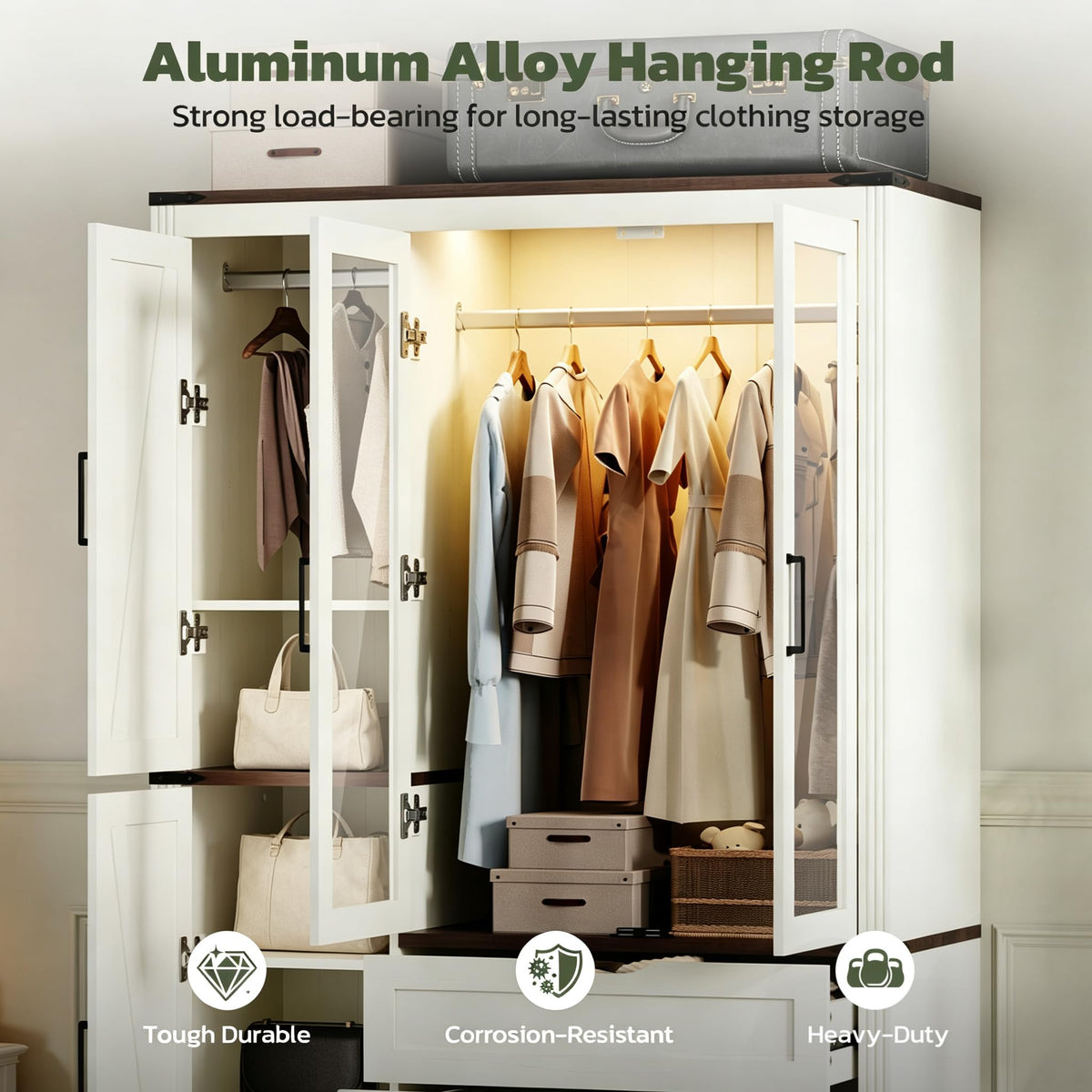 4-Door LED Wardrobe