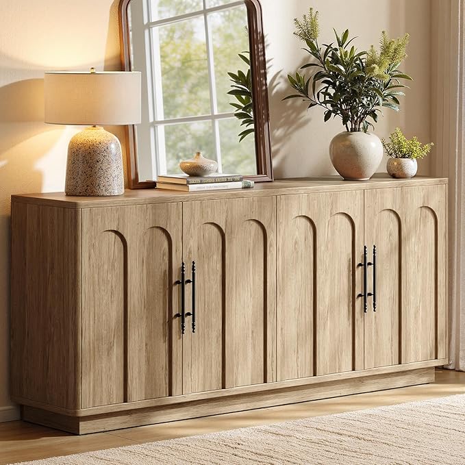 67" Arched Sideboard Buffet Cabinet with 4 Doors