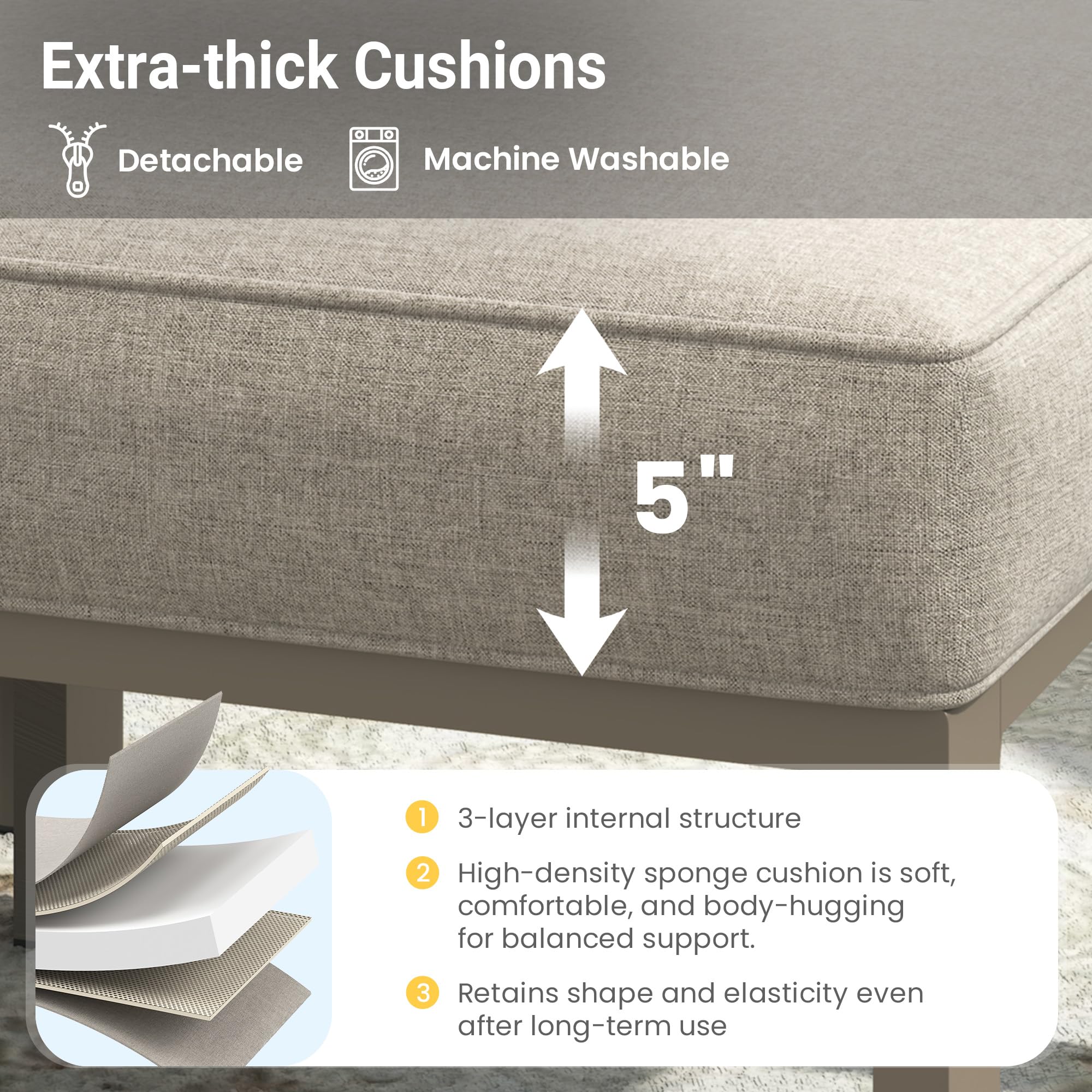 Metal Outdoor Ottoman Set of 2 with Cushions