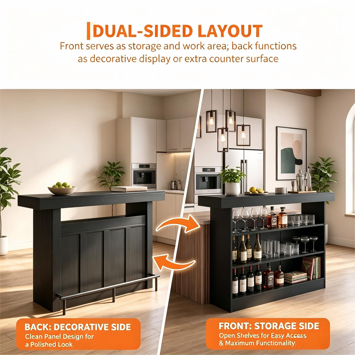 4-Tier Bar Table with Wine Glass Rack