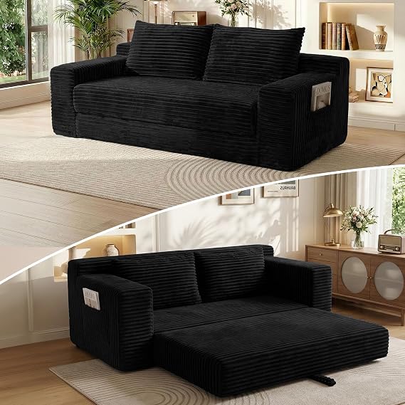 Convertible Sofa Bed Loveseat Sleeper with Memory Foam