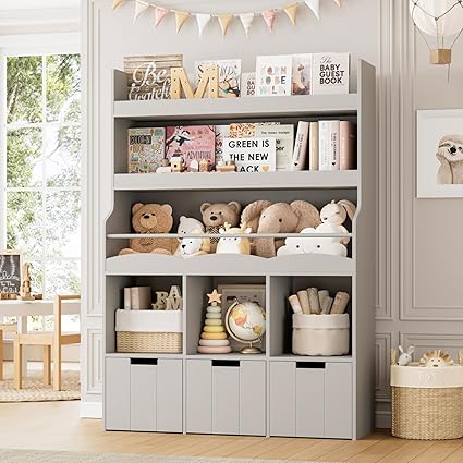 Kids Bookshelf with Toy Storage Organizer