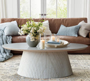 Oval Faux Stone Coffee Table