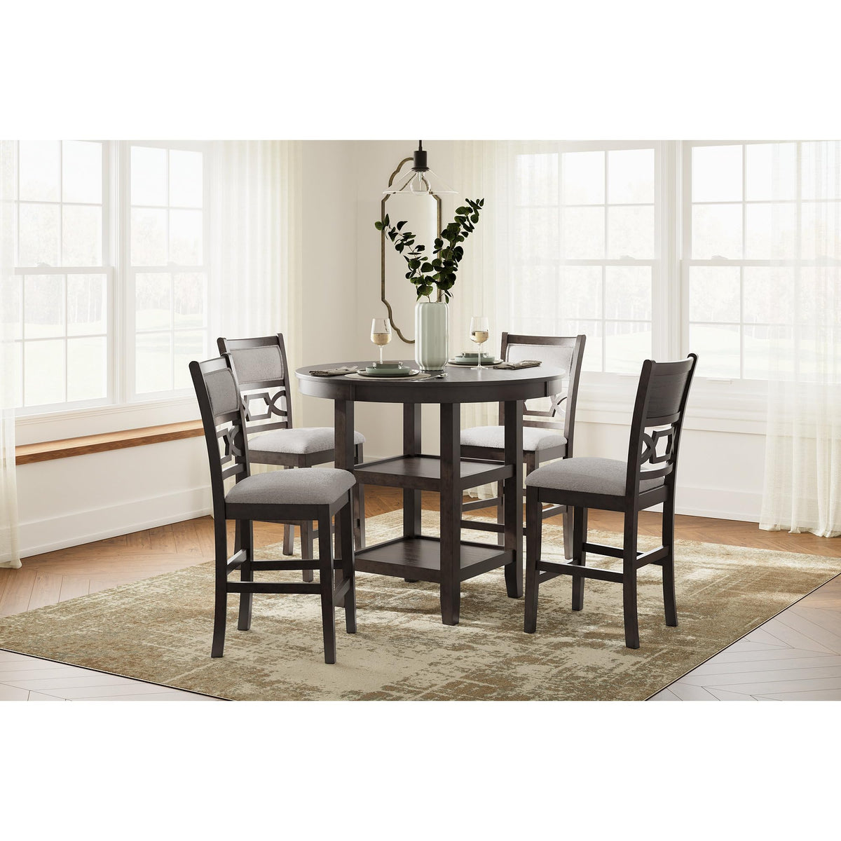 Signature Design by Ashley Round Counter Height Dining Set for 4