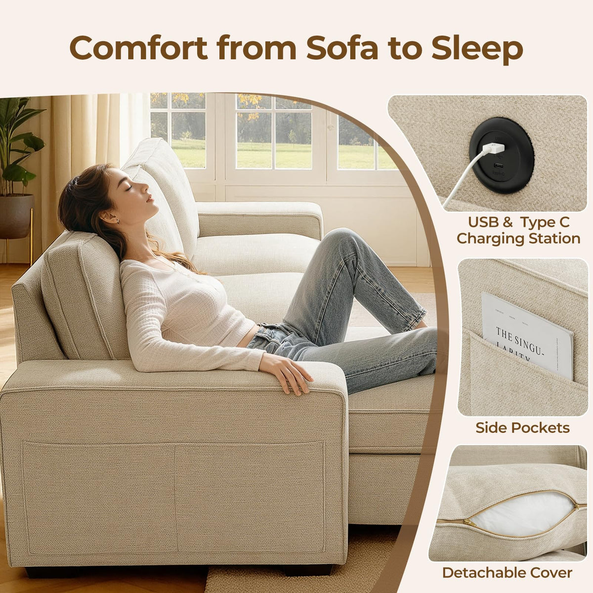 Chenille Storage Sectional Sofa