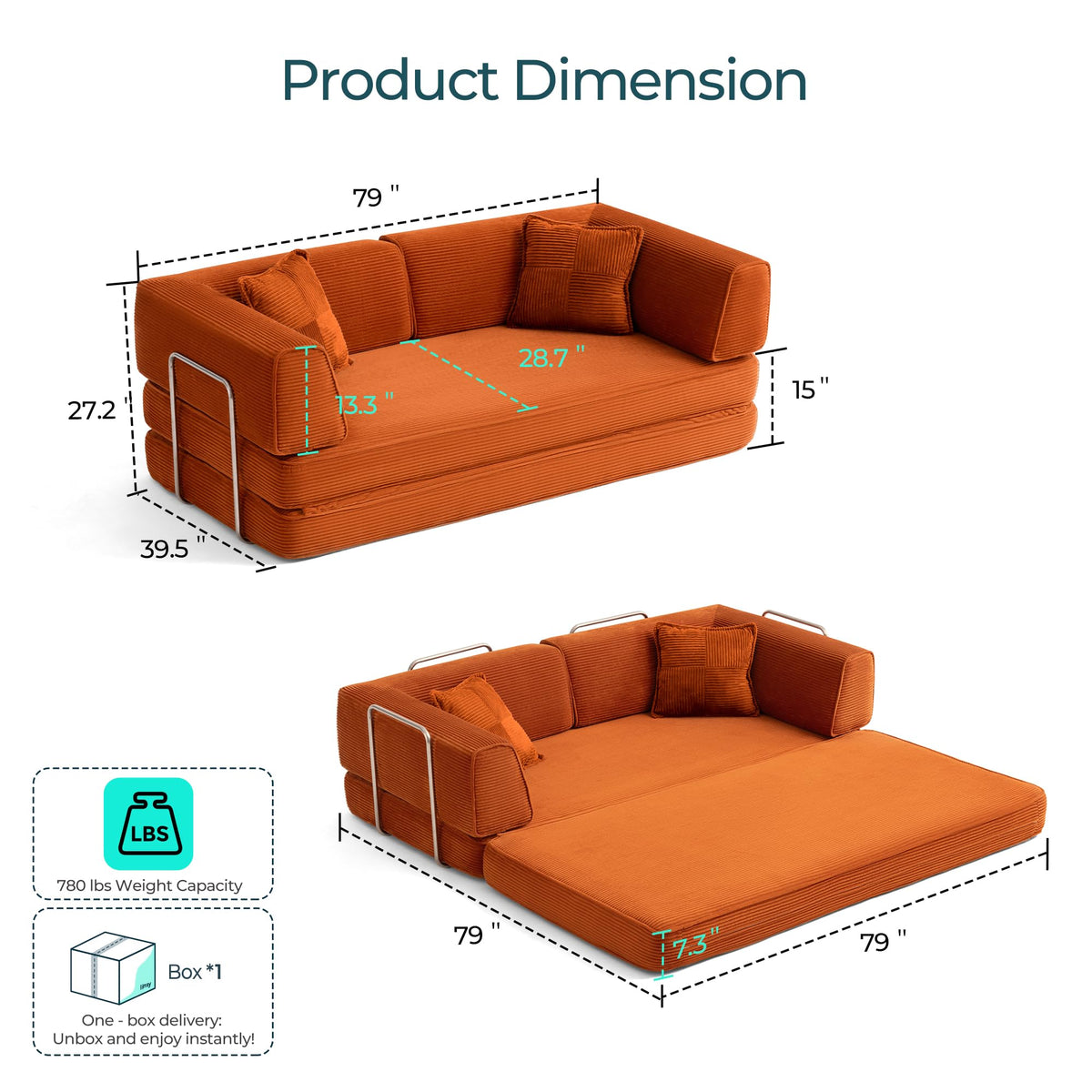 Corduroy Convertible Sofa Bed