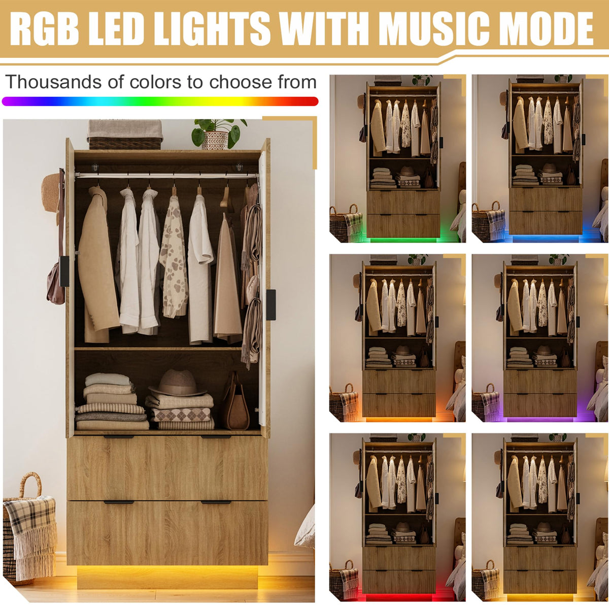 6-Door Mirrored Wardrobe with Drawers