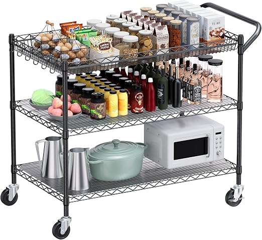 Heavy Duty Rolling Utility Cart with Wheels