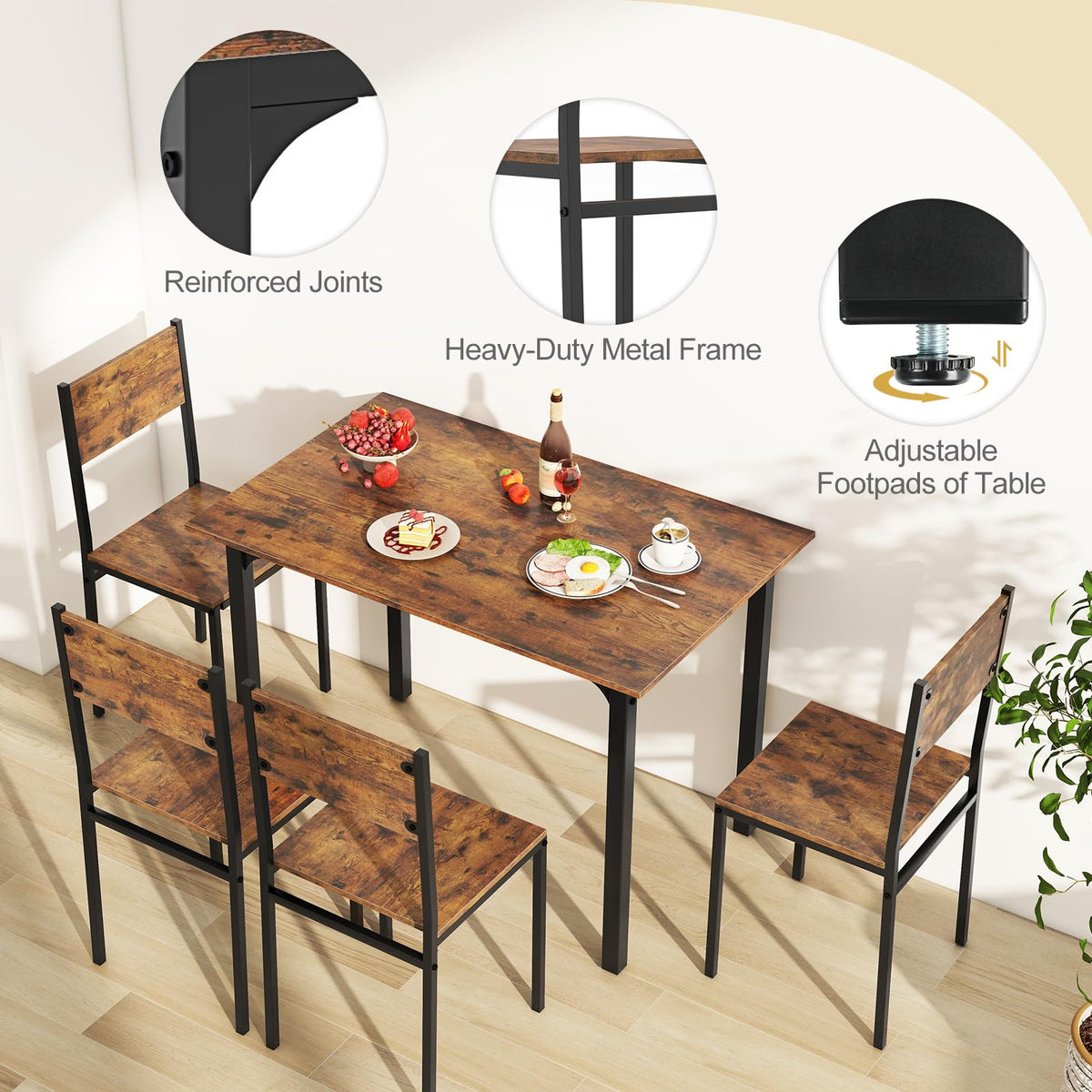 Rustic 5-Piece Dining Set