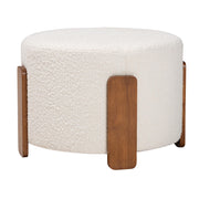 Round Boucle Ottoman Footstool