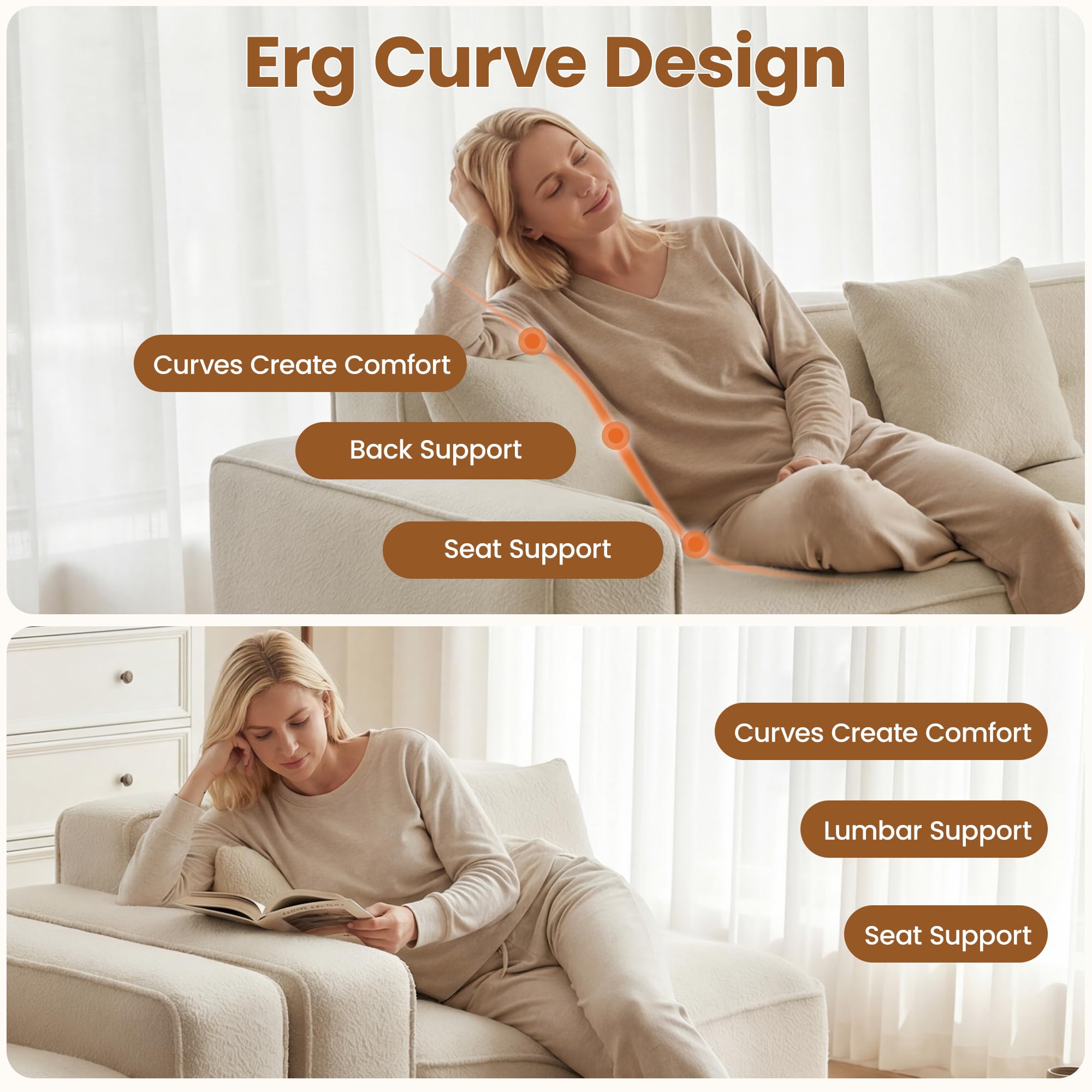 100" Cloud Boneless Loveseat – 2-Seater Foam Sofa