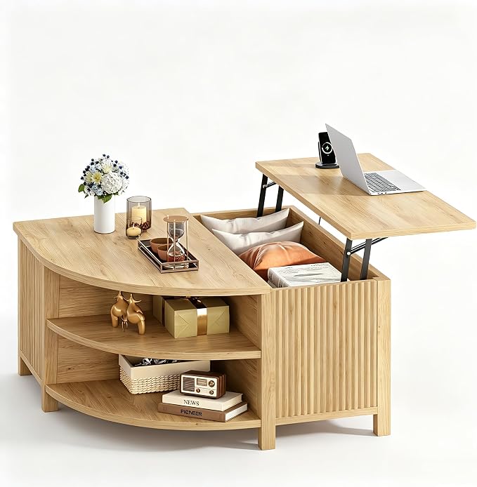 Fluted Lift-Top Coffee Table