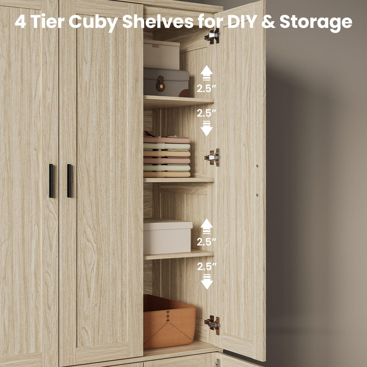 Light Oak Wardrobe with Drawers