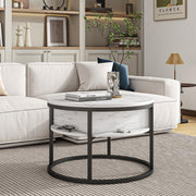 Round Lift-Top Coffee Table with Hidden Storage