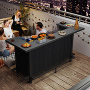 Domi Outdoor Bar, Aluminum Outdoor Bar Table with Storage & Umbrella Hole, Patio Bar with Propane Tank Holder & Footrest, Home Bar for Backyard Poolside Deck Garden for 2-6 People