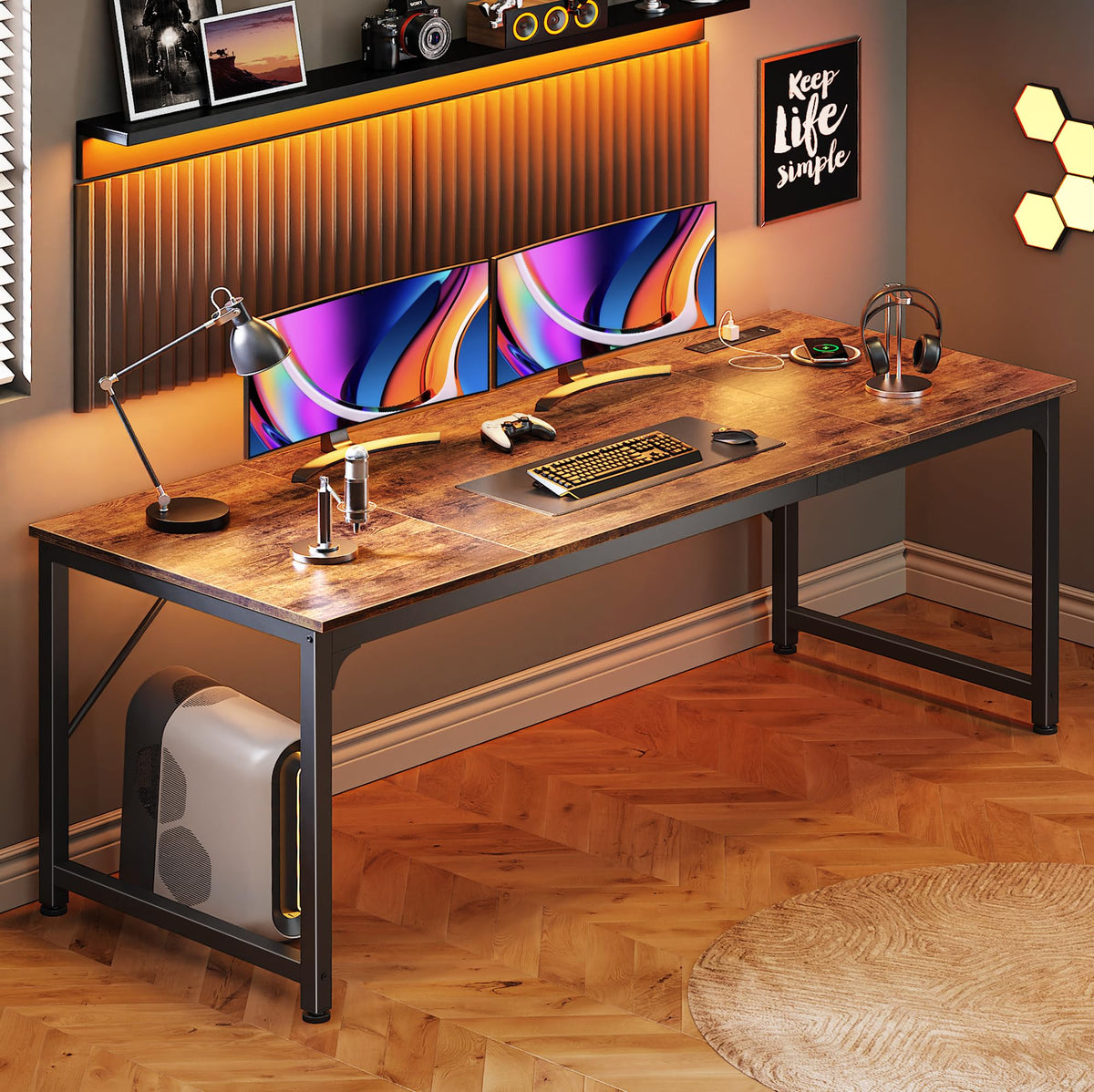 Computer Desk with Power Outlets & USB-C