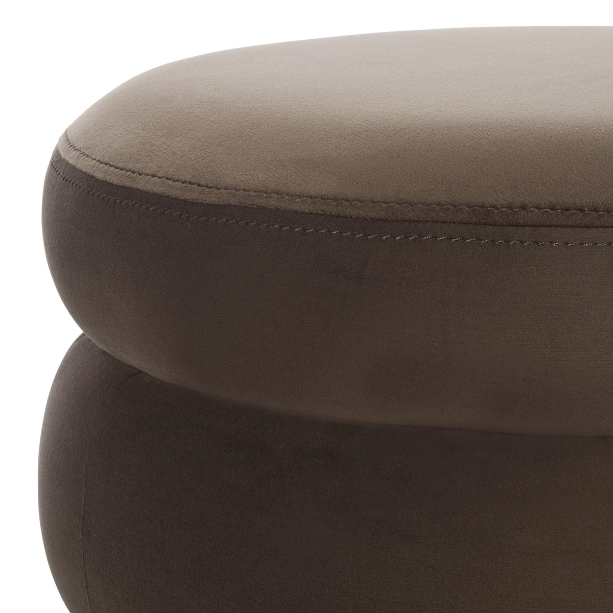 Chocolate Velvet Layered Ottoman