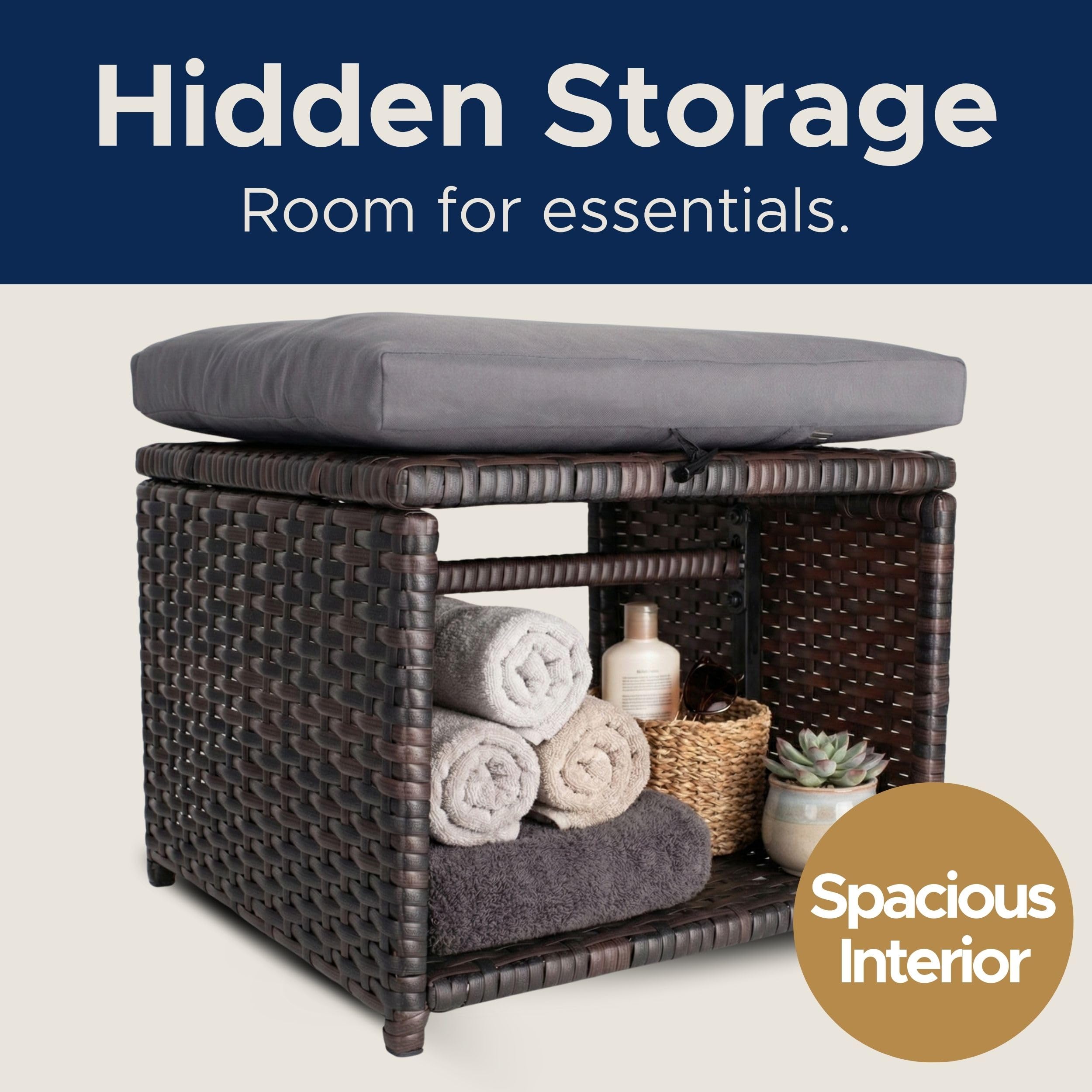 Outdoor Storage Ottoman Set of 2