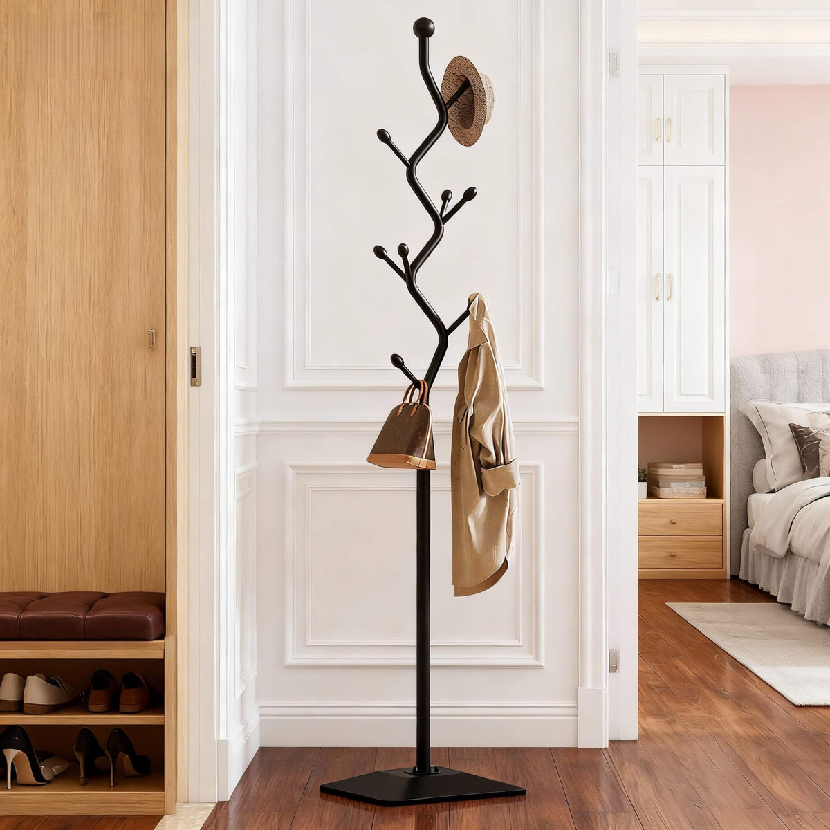 8-Hook Metal Coat Rack