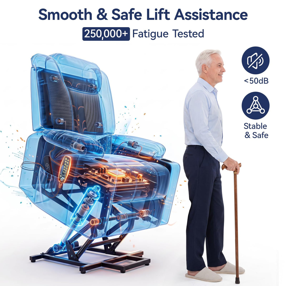 Brage Living Power Lift Recliner Chair for Elderly with Heat and Massage