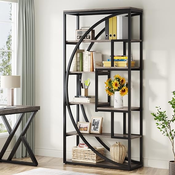 Geometric Open Shelf Bookcase