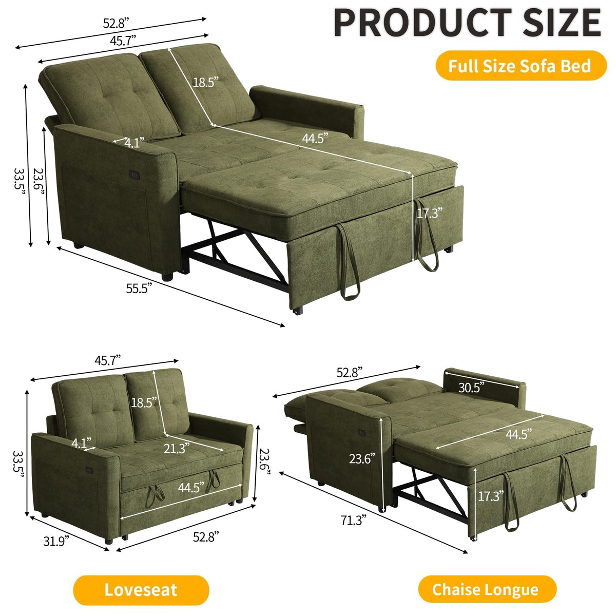 Convertible Sleeper Loveseat