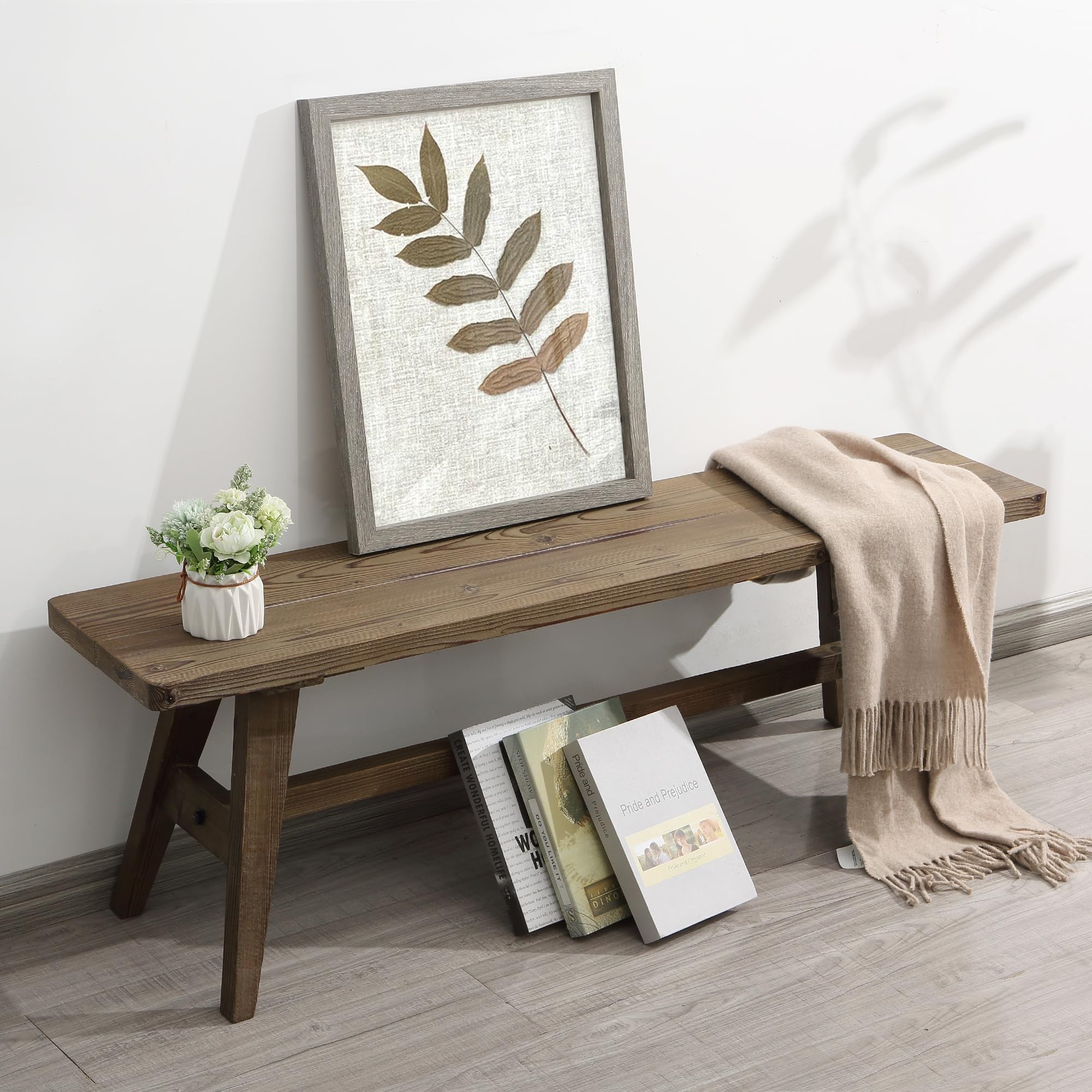Farmhouse Wood Bench 47"