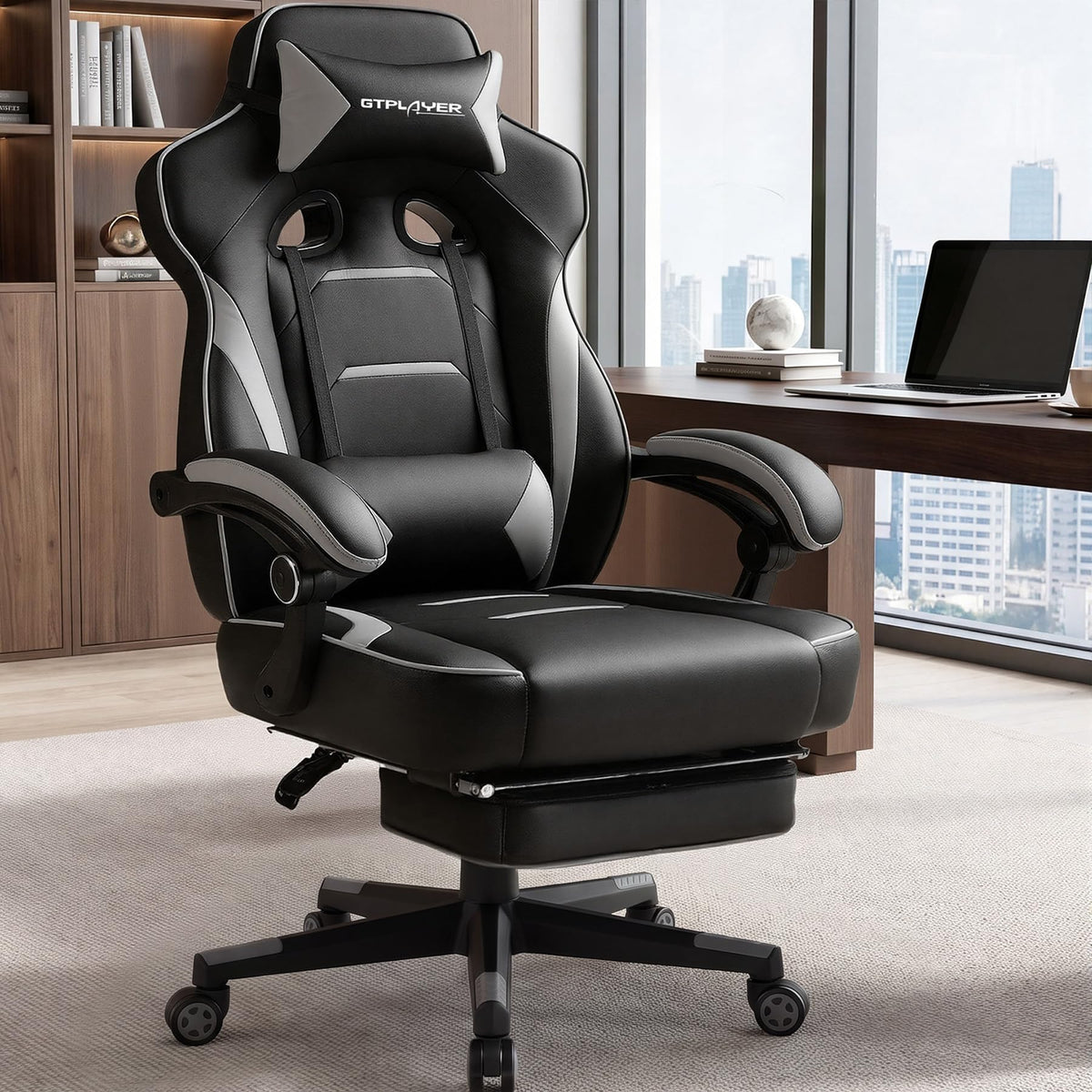 GTPOFFICE Big and Tall Executive Office Chair, Gaming Chair, Gray