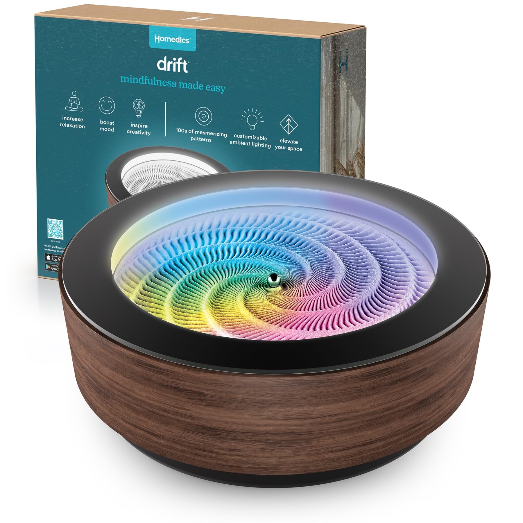 10" Wood Sand Table with LED Lights & App Control