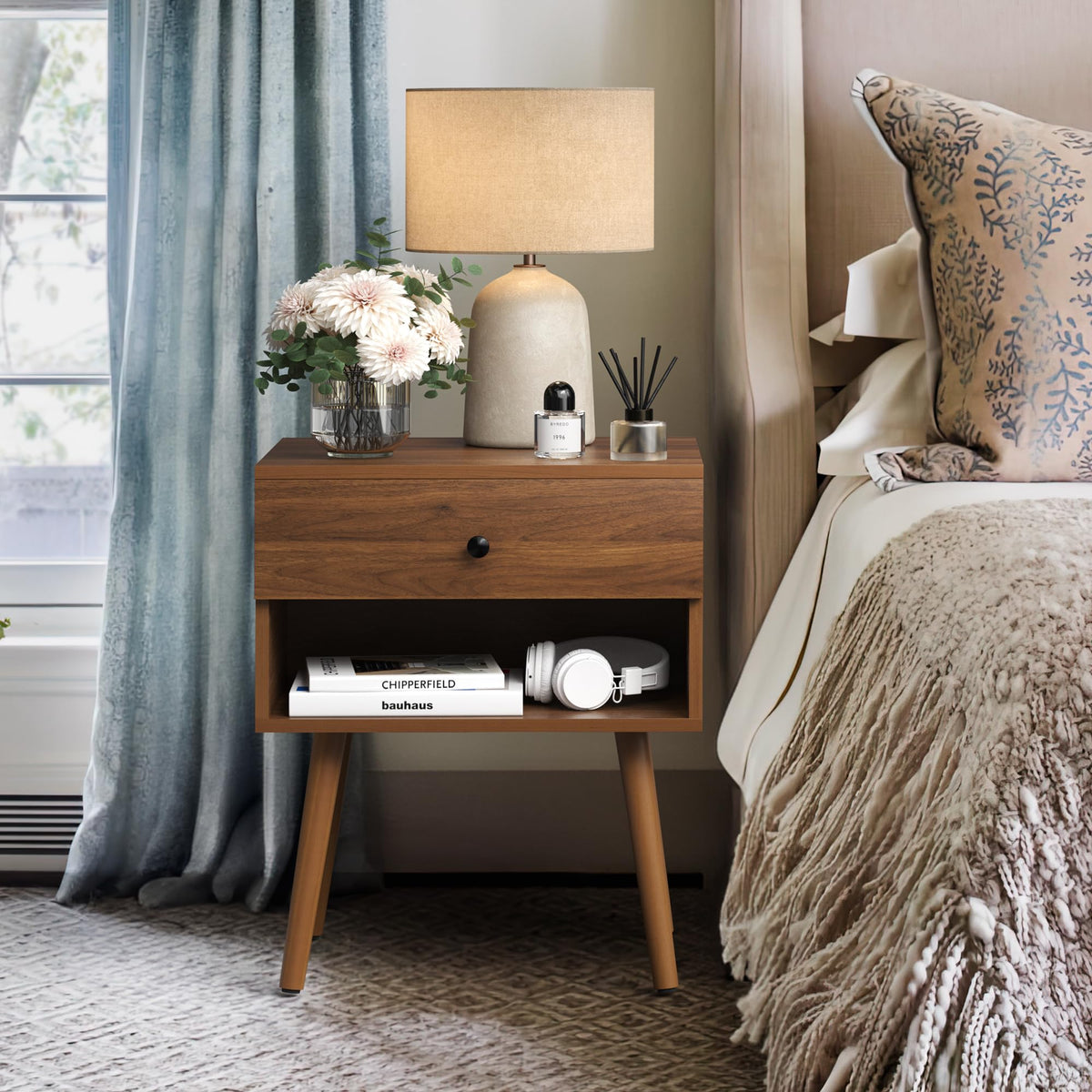 Walnut Hidden Compartment Nightstand